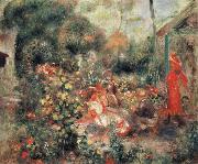 Pierre Renoir Young Girls in a  Garden in Montmartre USA oil painting artist